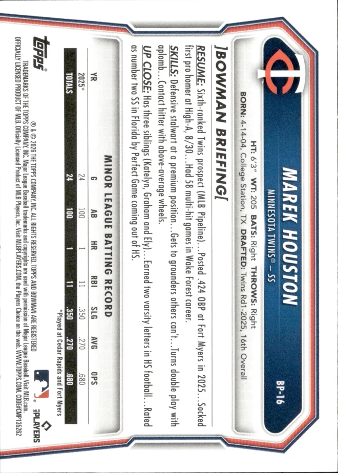 Marek Houston card back