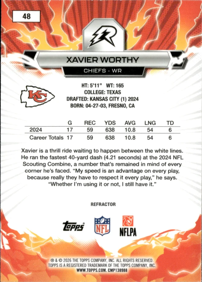 Xavier Worthy card back