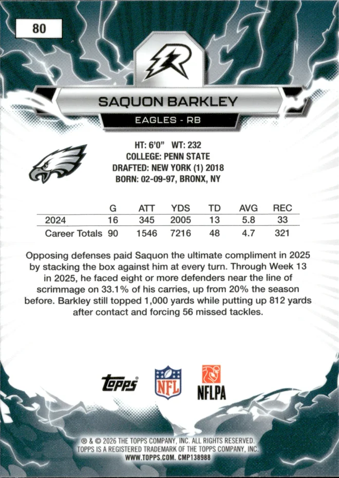Saquon Barkley card back