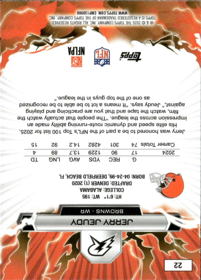Jerry Jeudy card back