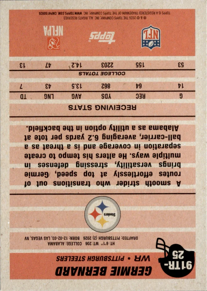Germie Bernard card back