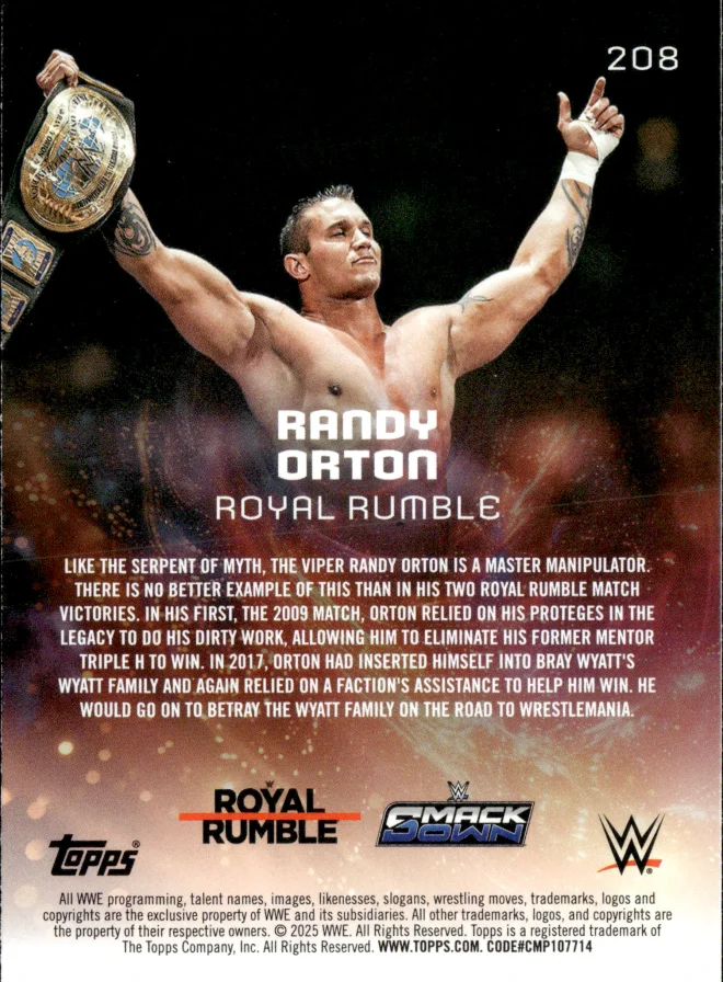 Randy Orton card back