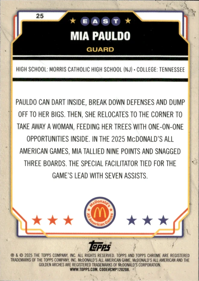 Mia Pauldo card back