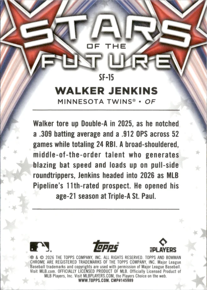 Walker Jenkins card back