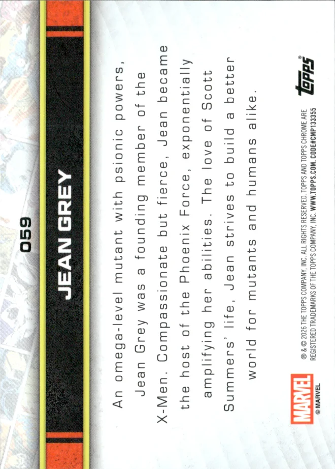 Jean Grey card back