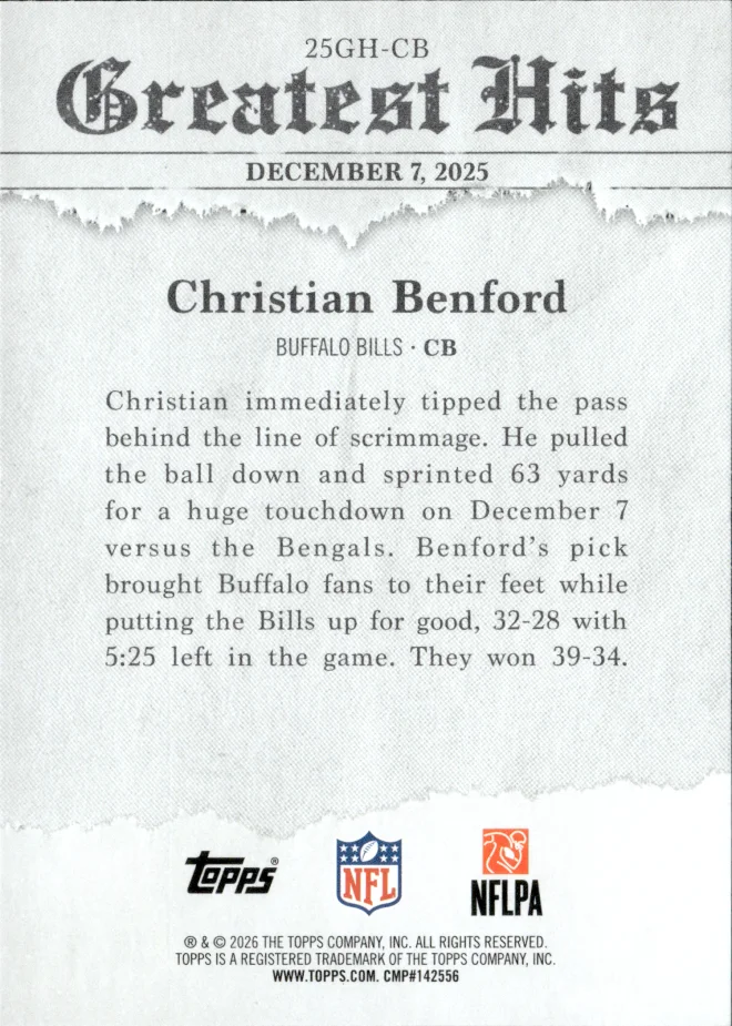 Christian Benford card back