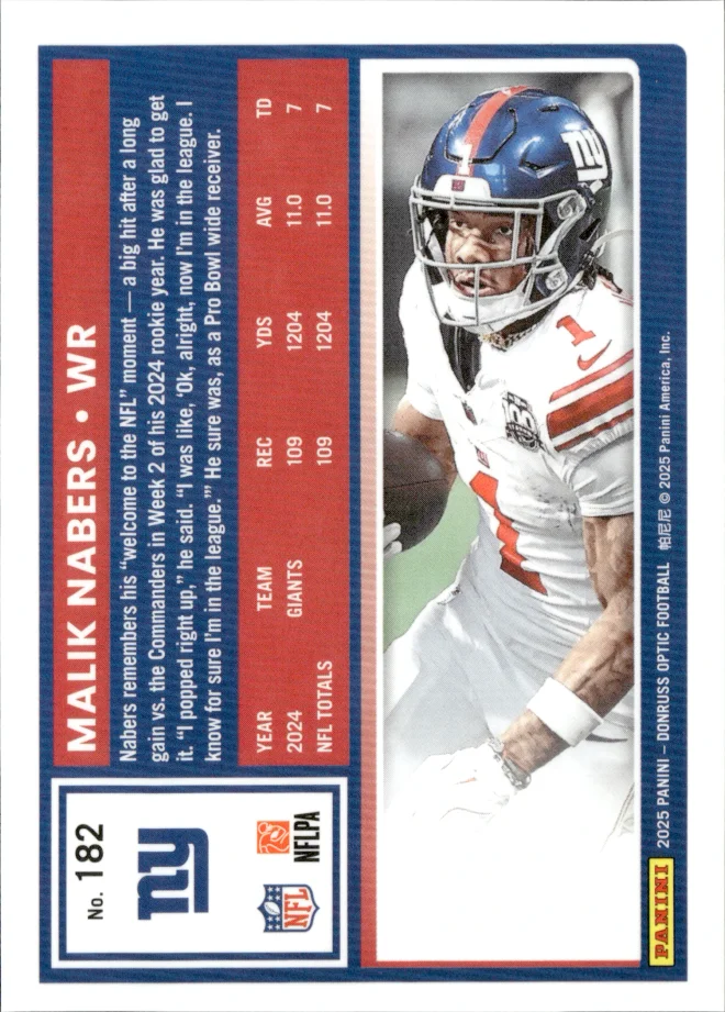 Malik Nabers card back