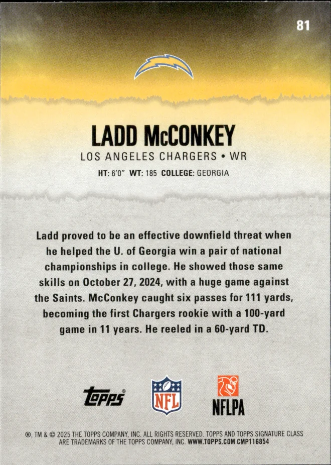 Ladd McConkey card back
