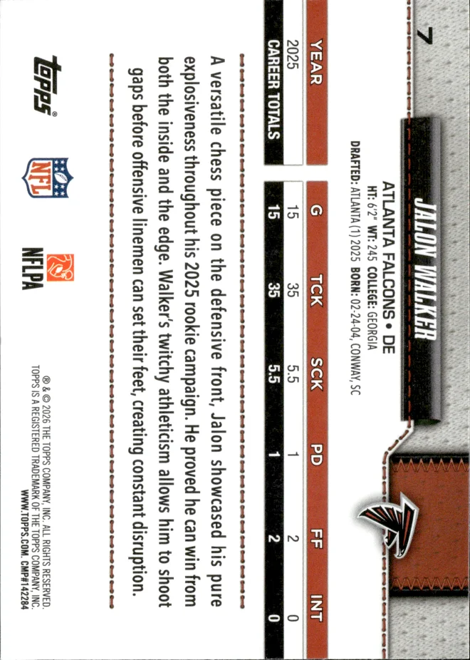 Jalon Walker card back