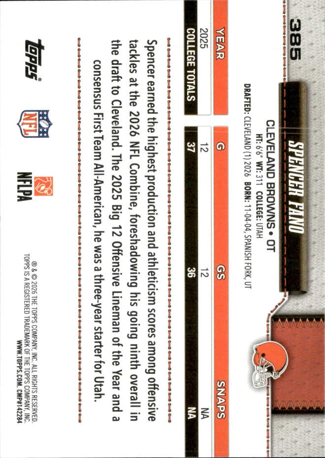 Spencer Fano card back