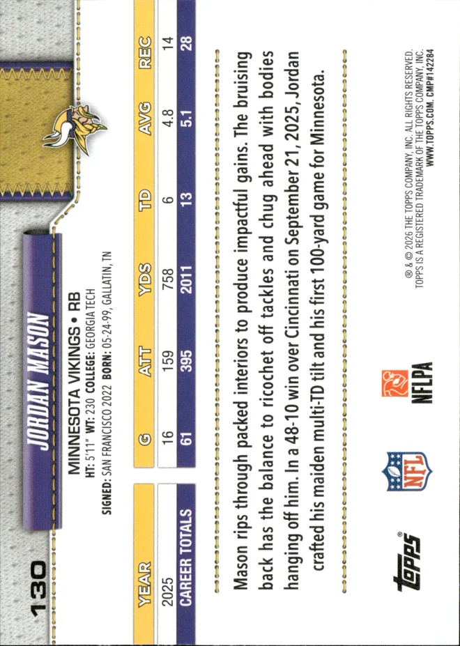 Jordan Mason card back