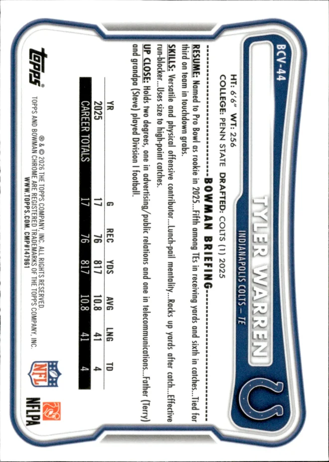Tyler Warren card back