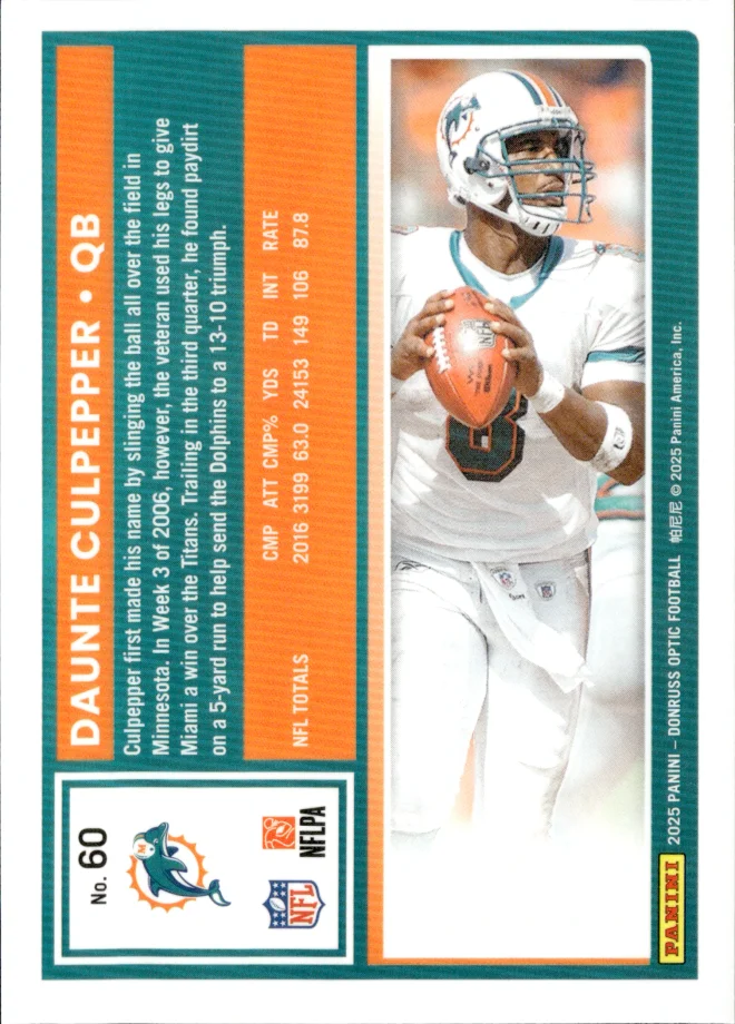 Daunte Culpepper card back