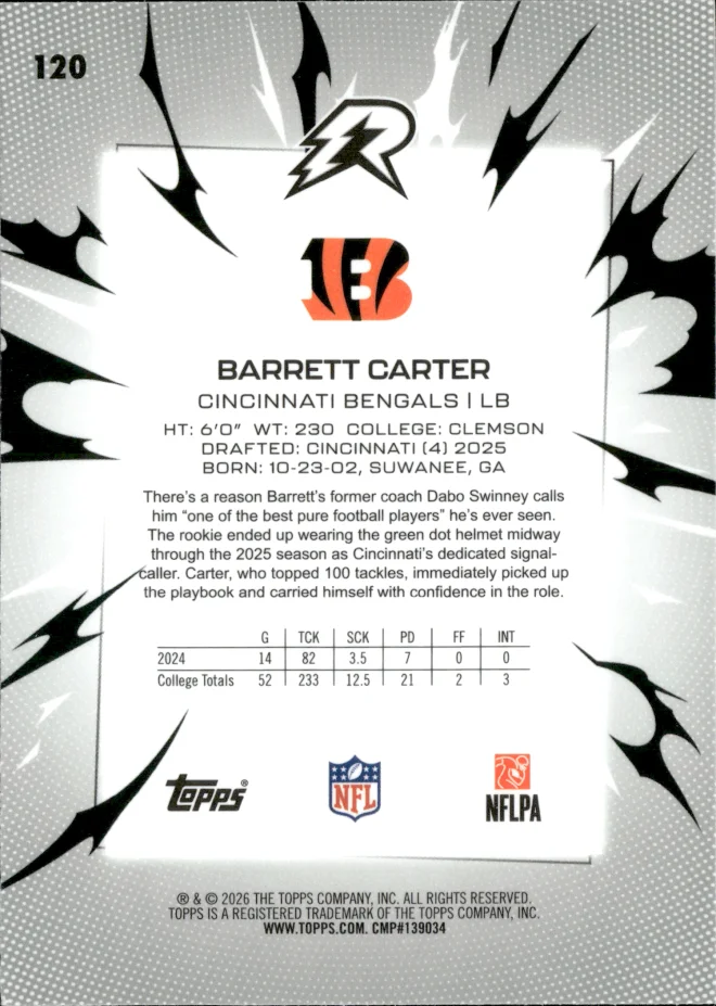 Barrett Carter card back