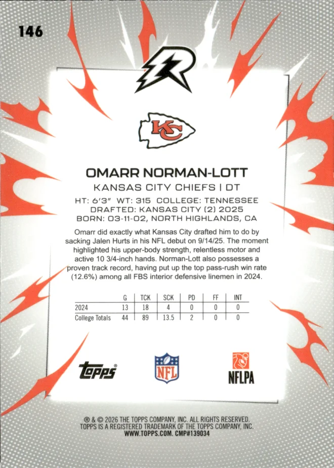 Omarr Norman-Lott card back