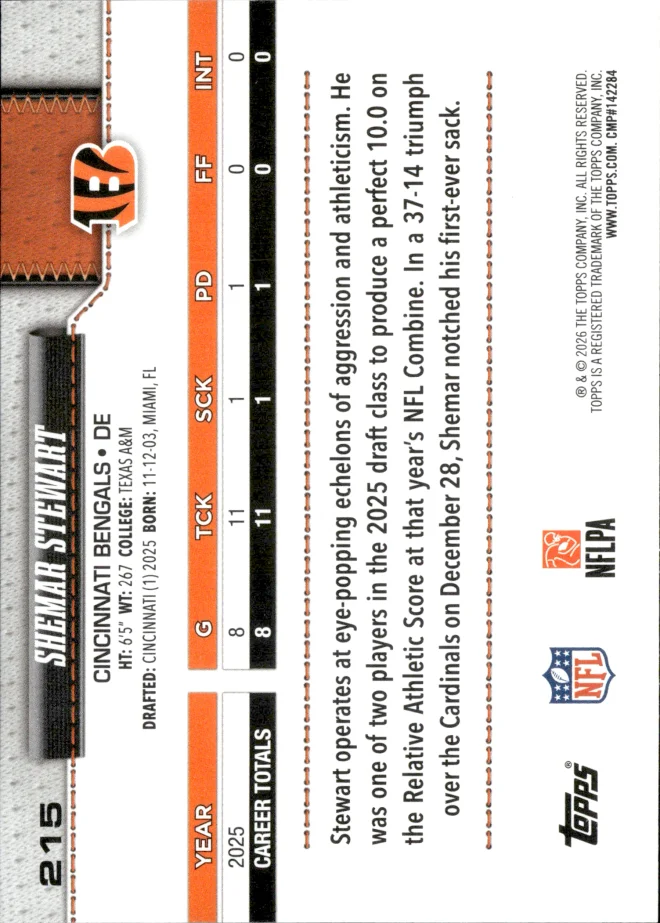 Shemar Stewart card back