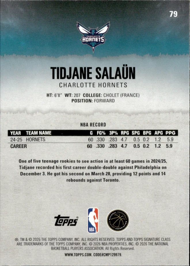 Tidjane Salaün card back