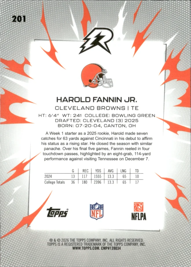 Harold Fannin Jr. card back