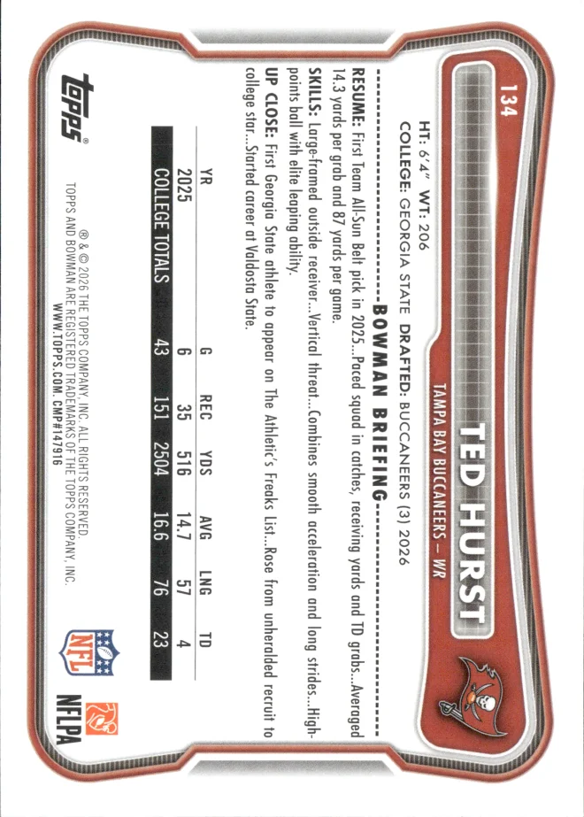 Ted Hurst card back