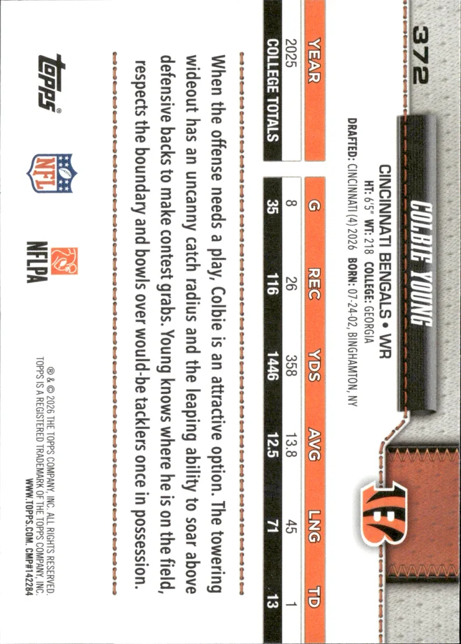 Colbie Young card back
