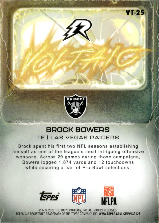 Brock Bowers card back