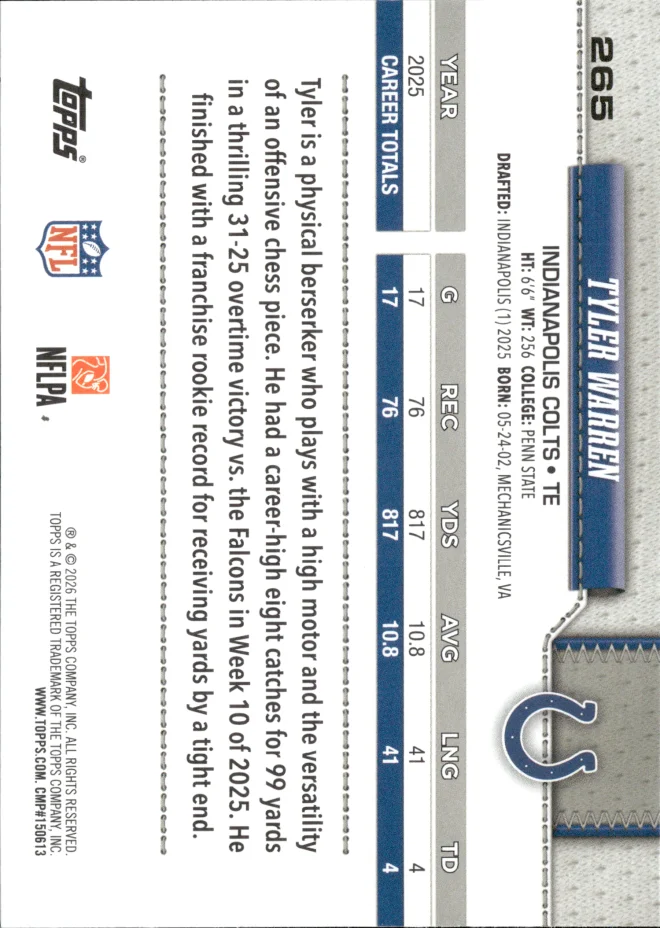 Tyler Warren card back