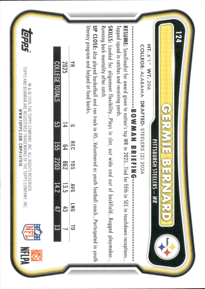 Germie Bernard card back