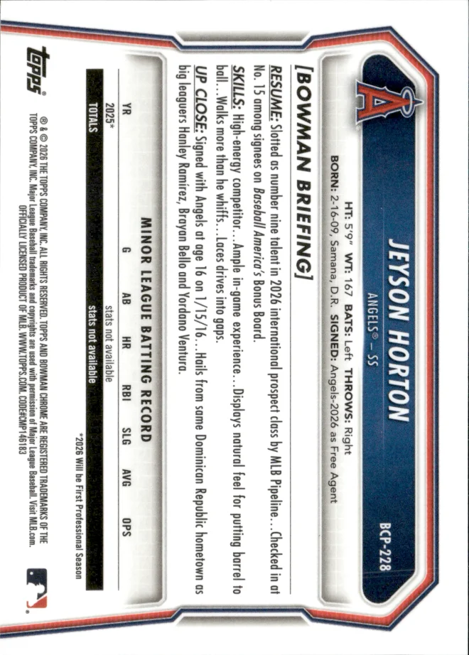 Jeyson Horton card back
