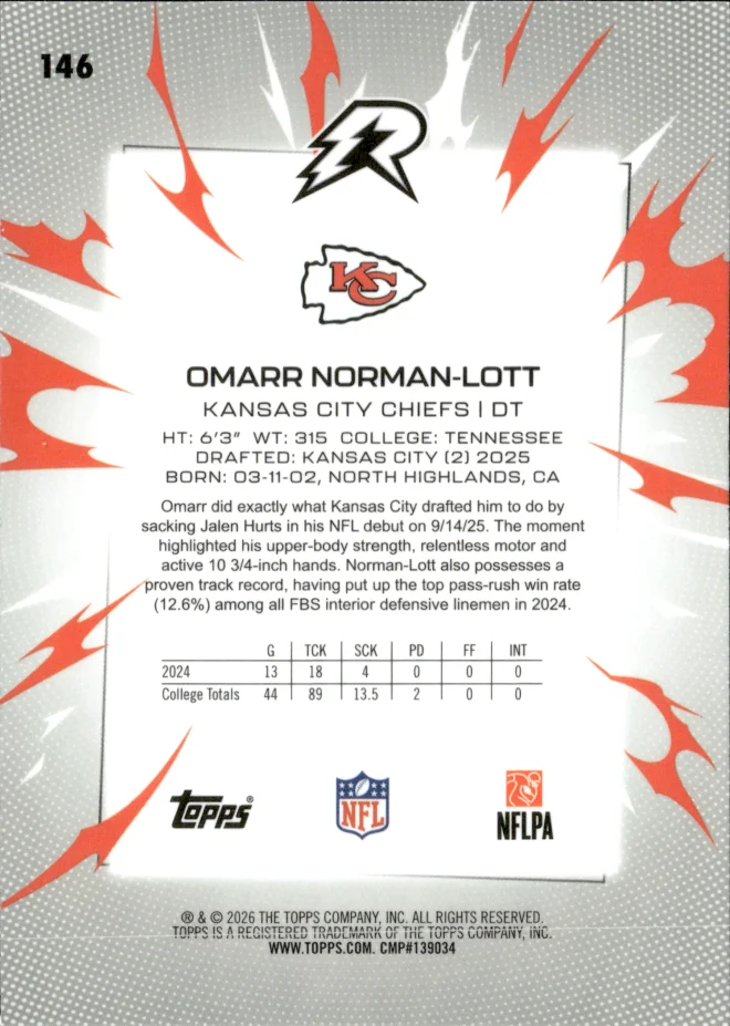 Omarr Norman-Lott card back