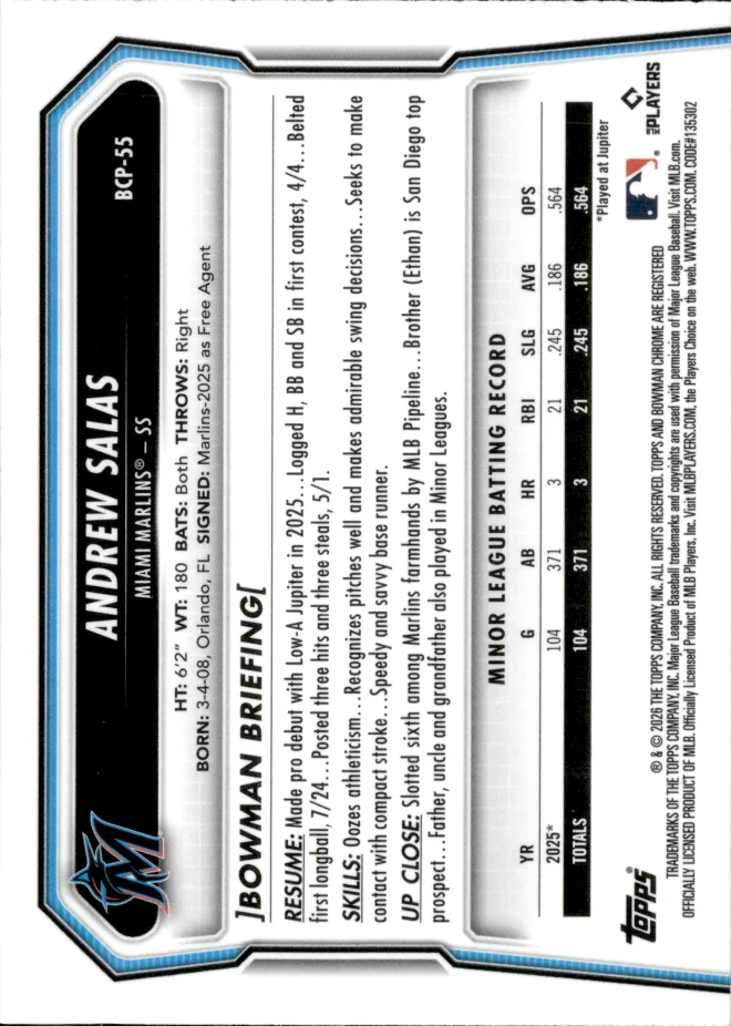 Andrew Salas card back