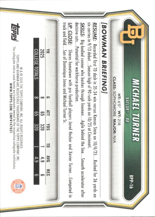 Michael Turner card back