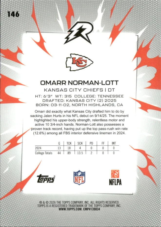 Omarr Norman-Lott card back