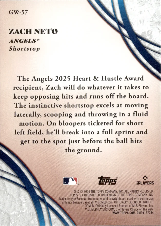 Zach Neto card back