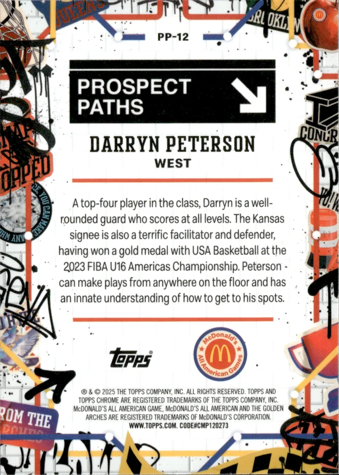 Darryn Peterson card back