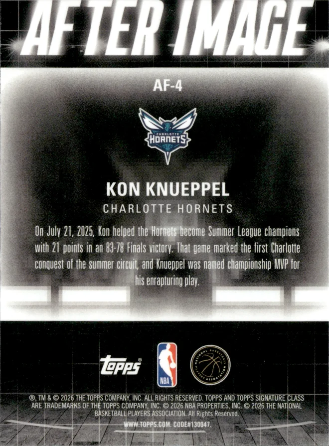Kon Knueppel card back