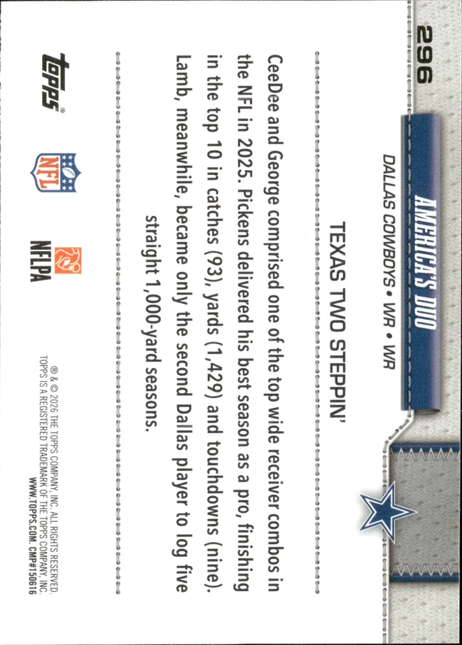 CeeDee Lamb / George Pickens card back