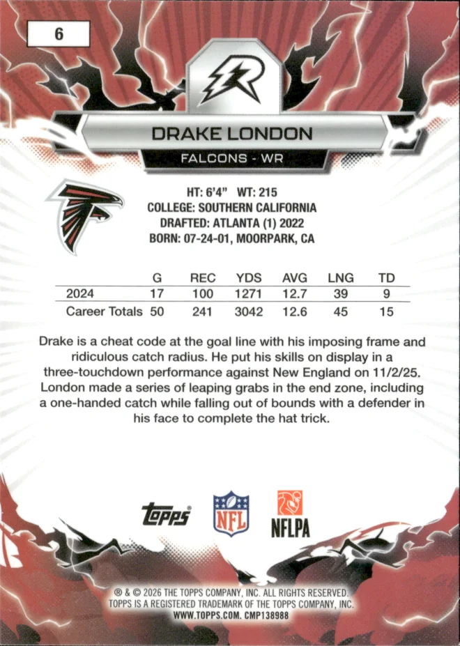 Drake London card back