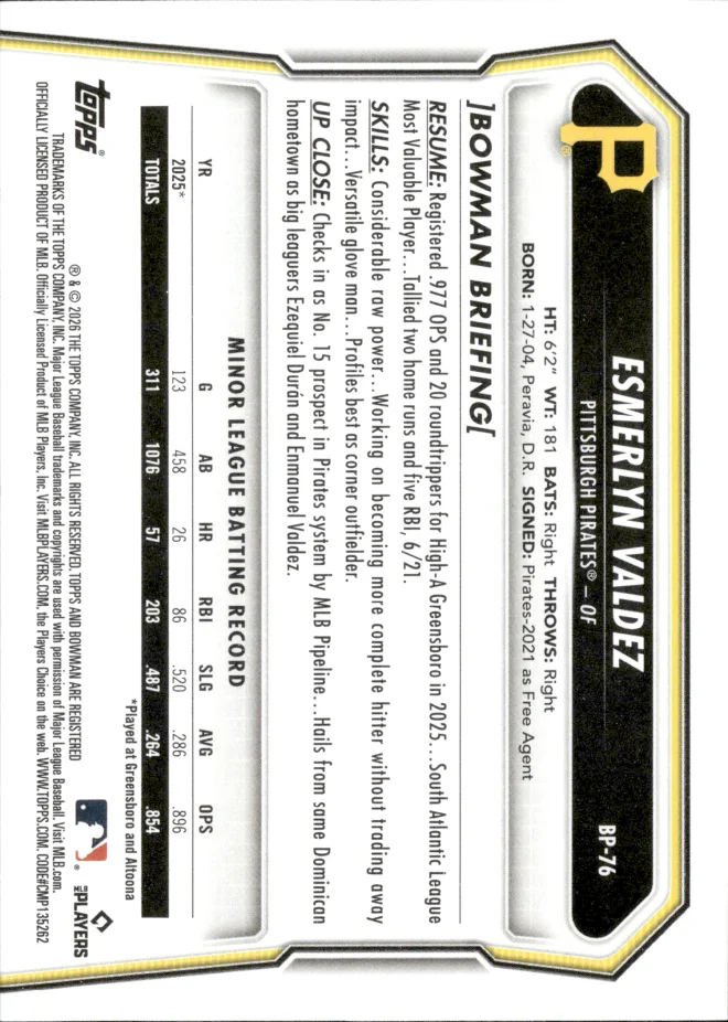 Esmerlyn Valdez card back