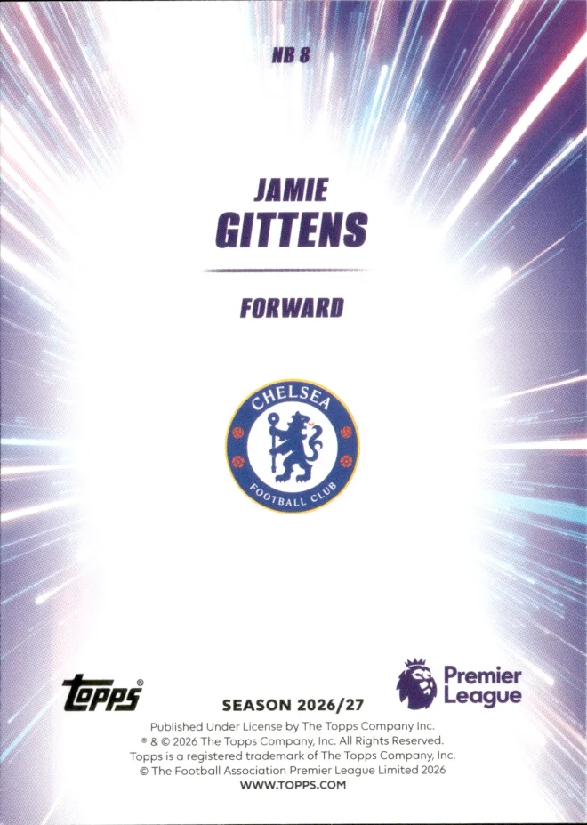 Jamie Gittens card back