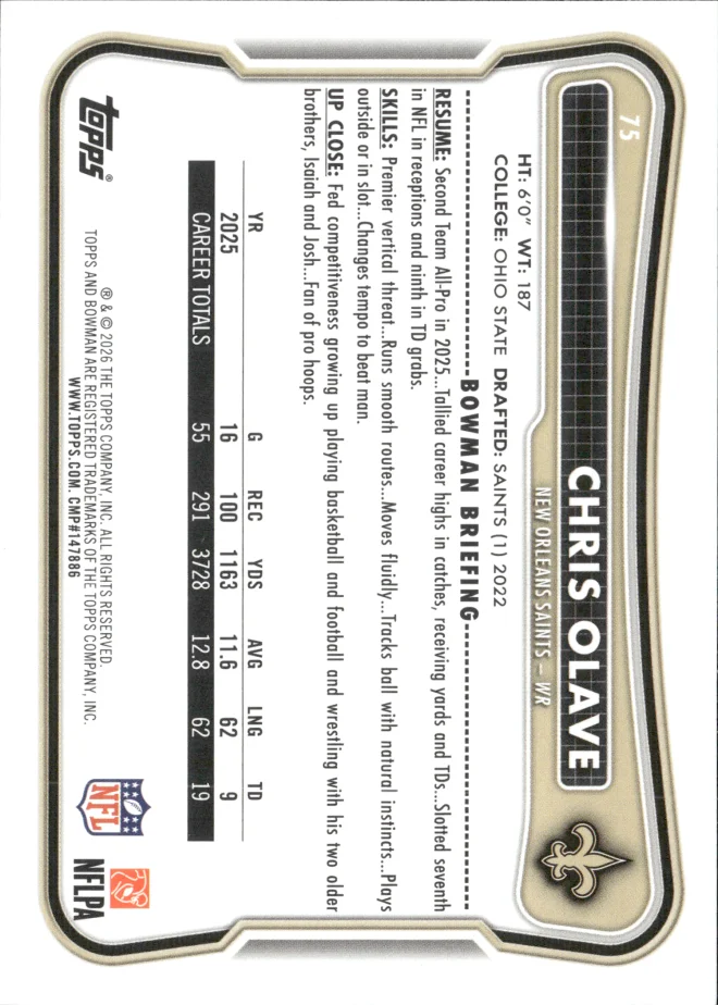 Chris Olave card back