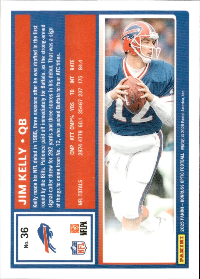 Jim Kelly card back