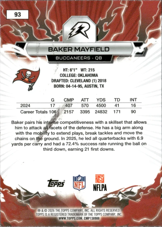 Baker Mayfield card back