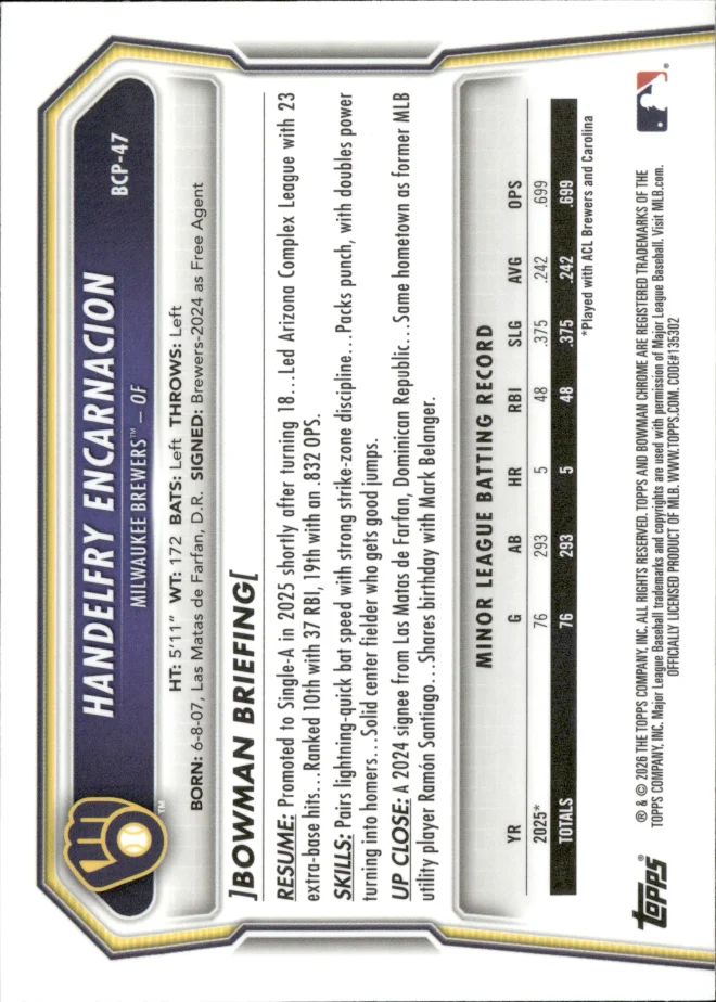 Handelfry Encarnacion card back