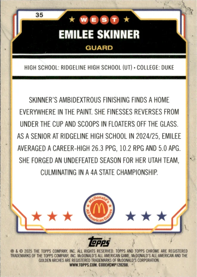 Emilee Skinner card back