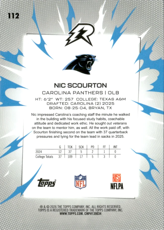 Nic Scourton card back