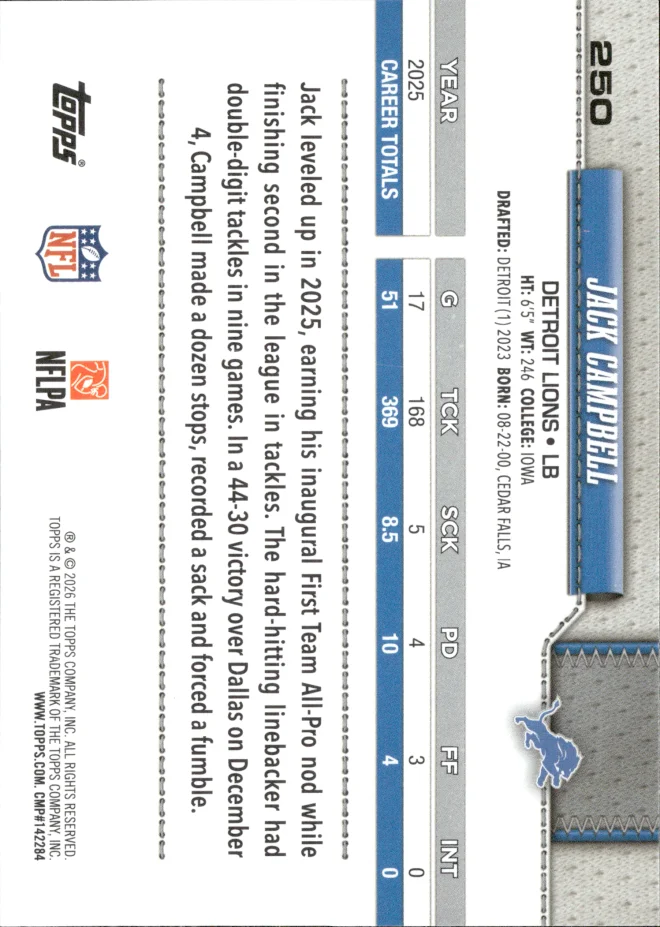 Jack Campbell card back