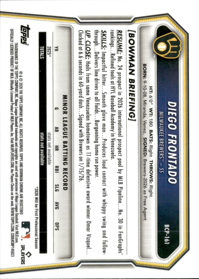 Diego Frontado card back
