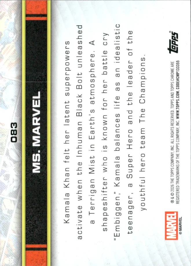 Ms. Marvel card back