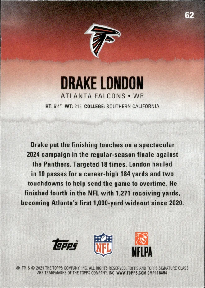 Drake London card back