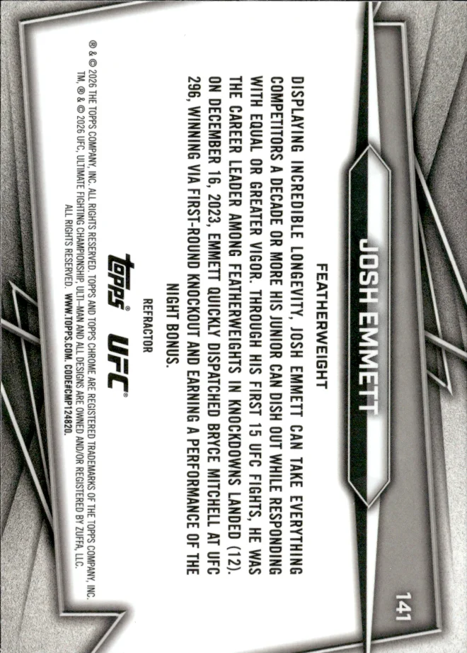Josh Emmett card back